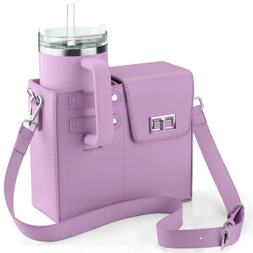 Fashion Crossbody Bag with Water Bottle Holder PU Leather Shoulder Bag for Daily Commute Hiking Commute Outdoor Travel