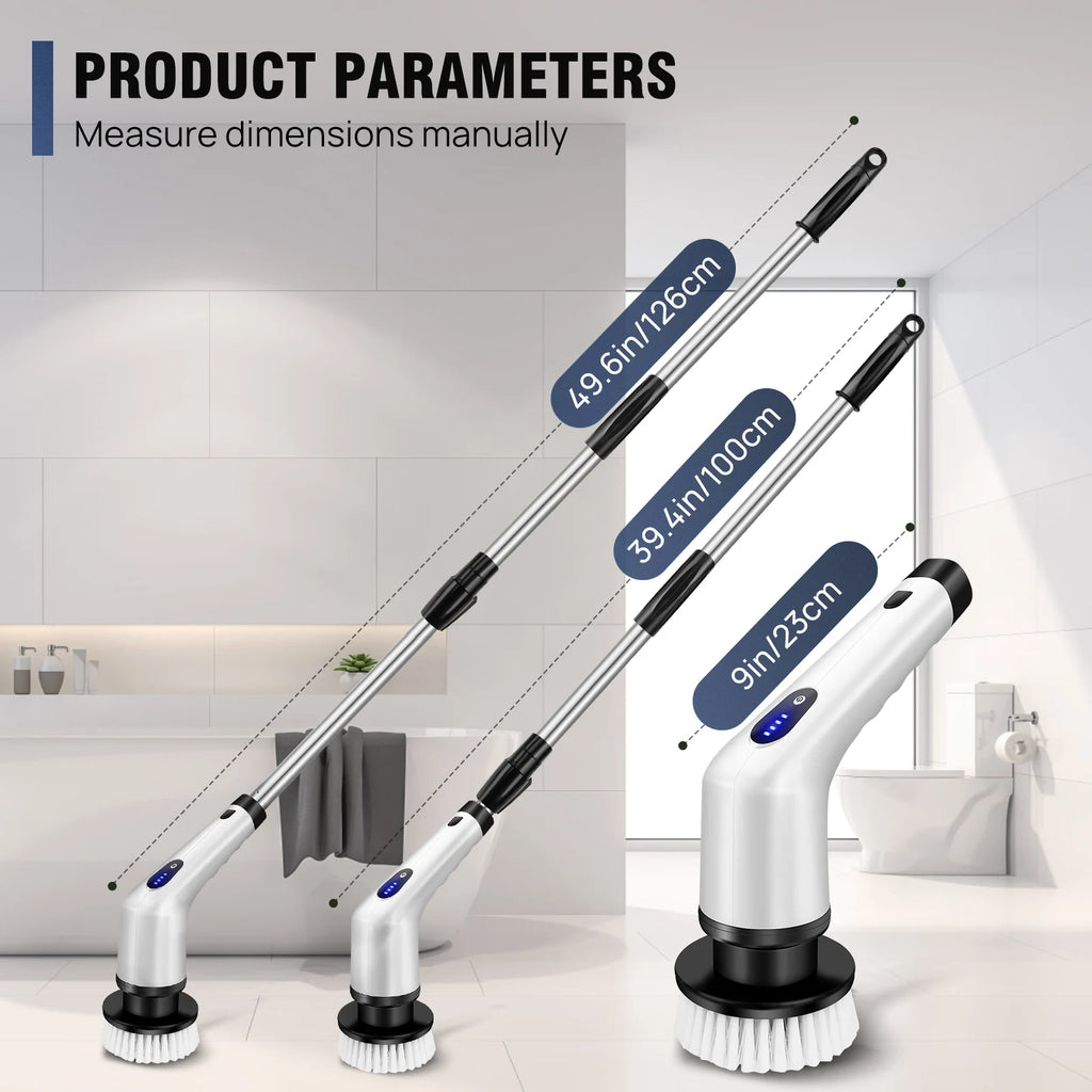 Cordless Electric Spin Scrubber,10-In-1 Multifunctional Spin Scrubber Kitchen Bathroom Cleaning Brush Rotary Cleaner