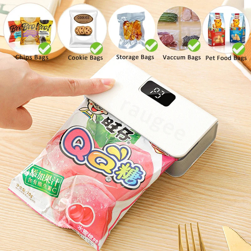 Mini Heating Bag Sealer Storage Packaging Food Bag Sealing Machine Handheld Plastic Clip Bag Sealer Snack Packaging Heat Sealer