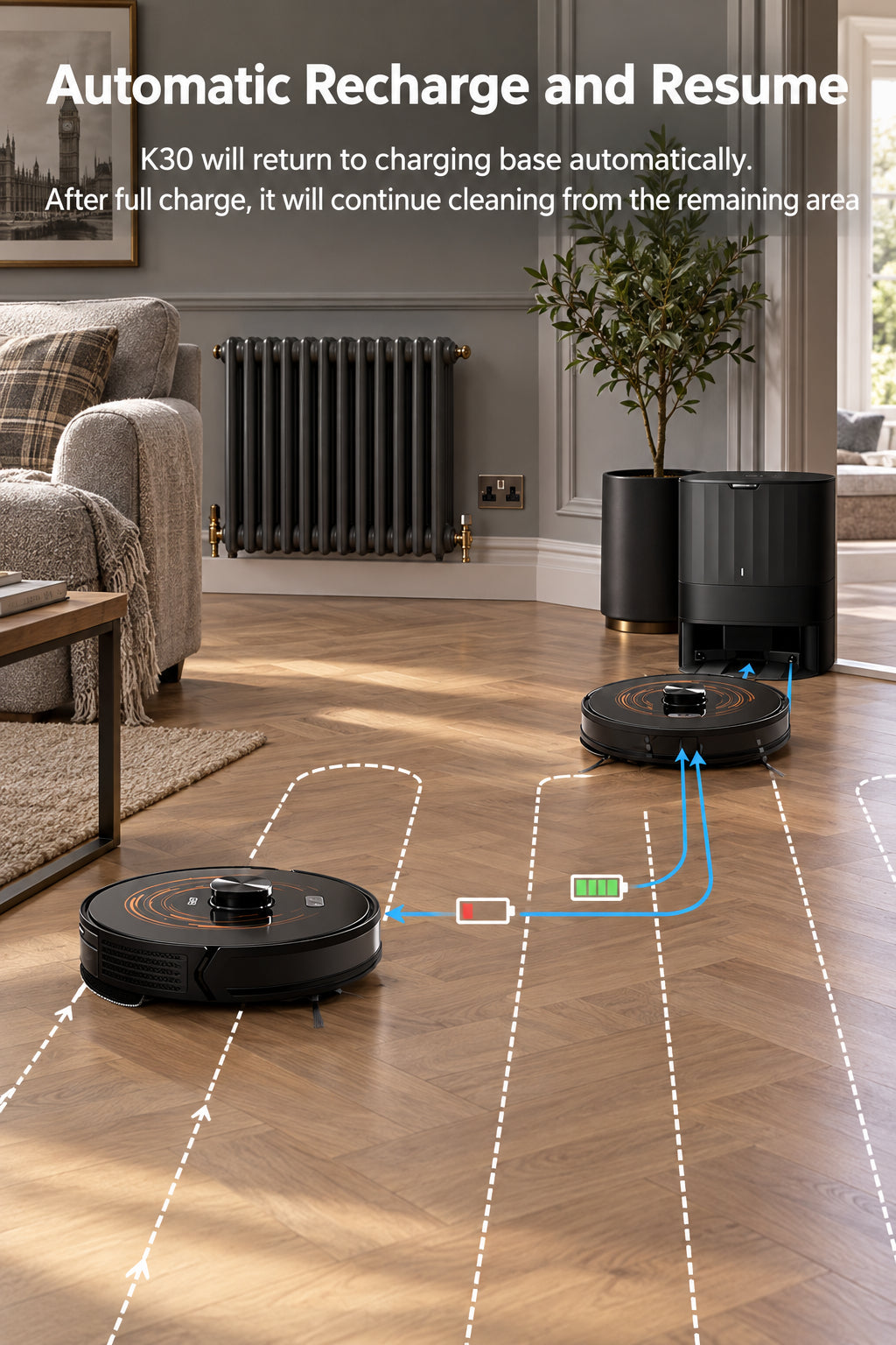 Smart Vacuum Cleaner Robot ABIR K30 with Self-Empty APP Control Automatic Dusty Disposal Customized Logo with Good Factory Price