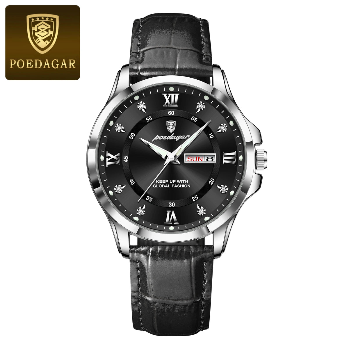 Fashion Man Watch Waterproof Luminous Date Week Business Men Watch High Quality Leather Men'S Quartz Wristwatches Reloj